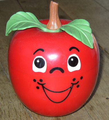 Fisher Price Happy Apple #435  Chime Toy - 1972 LONG STEM